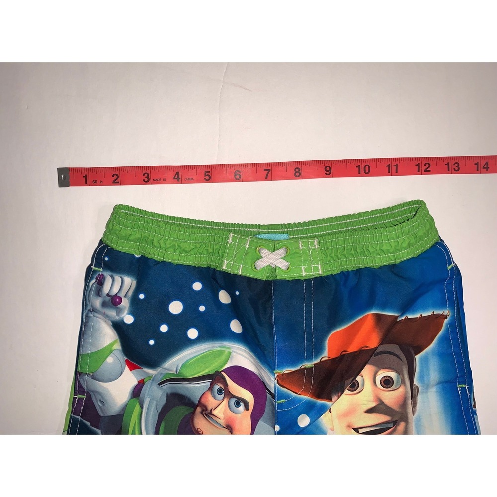 Toy Story Boys 4T Buzz Lightyear Woody Swim Trunks Blue Green‎ - Picture 3 of 9